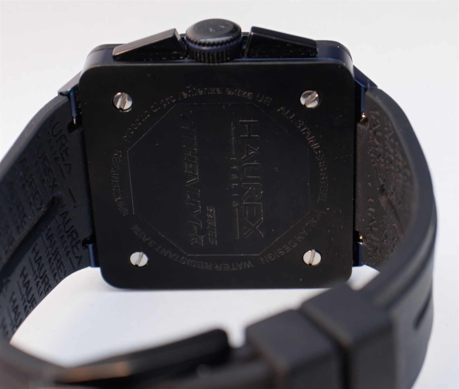 Haurex Athenium-R Square Chronograph Watch Blue /Black Fume Dial 3N372UNB