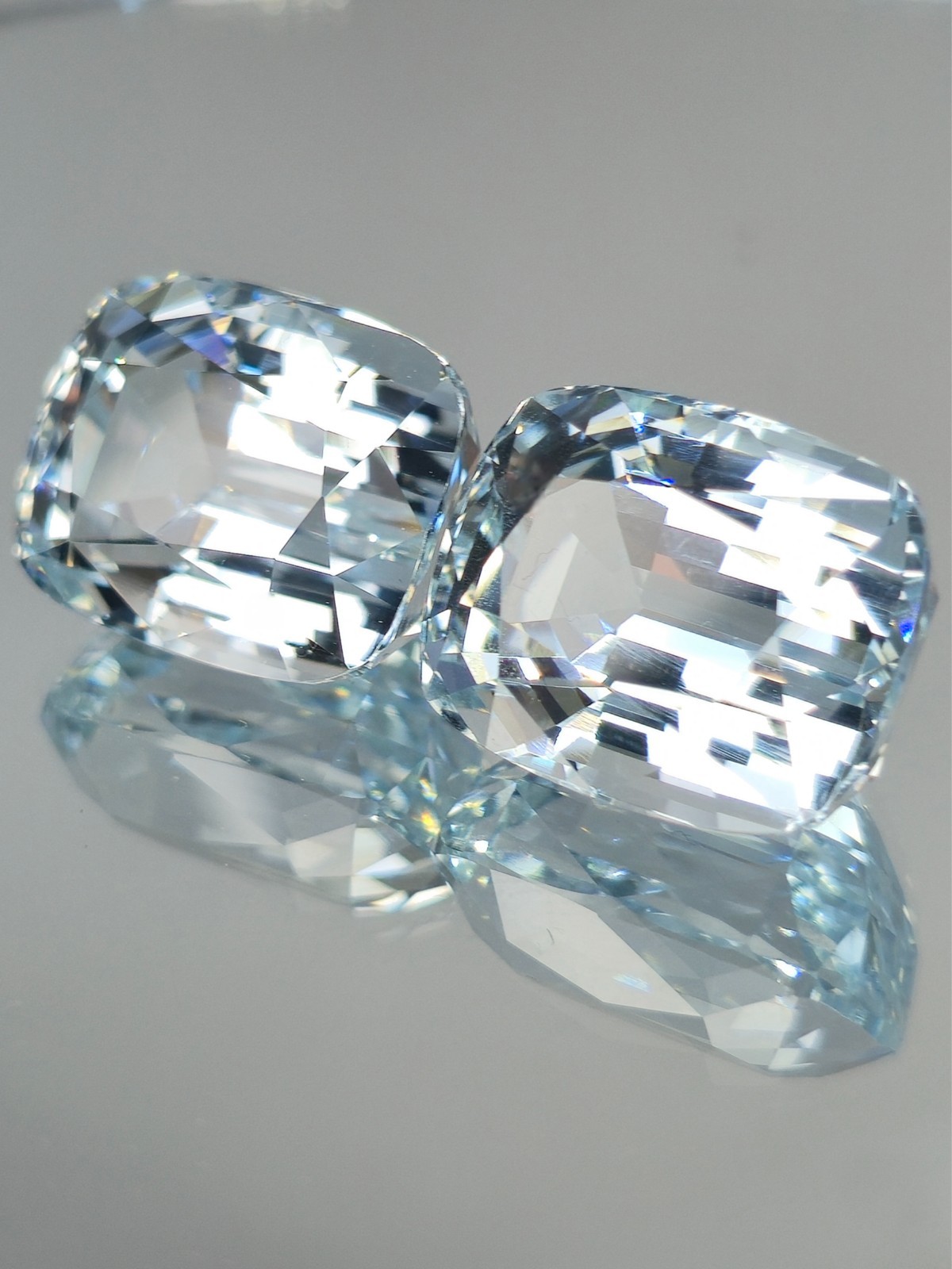 Aquamarine Pair 38.49 Carat Untreated Certified Natural Beryl Very RARE Pair