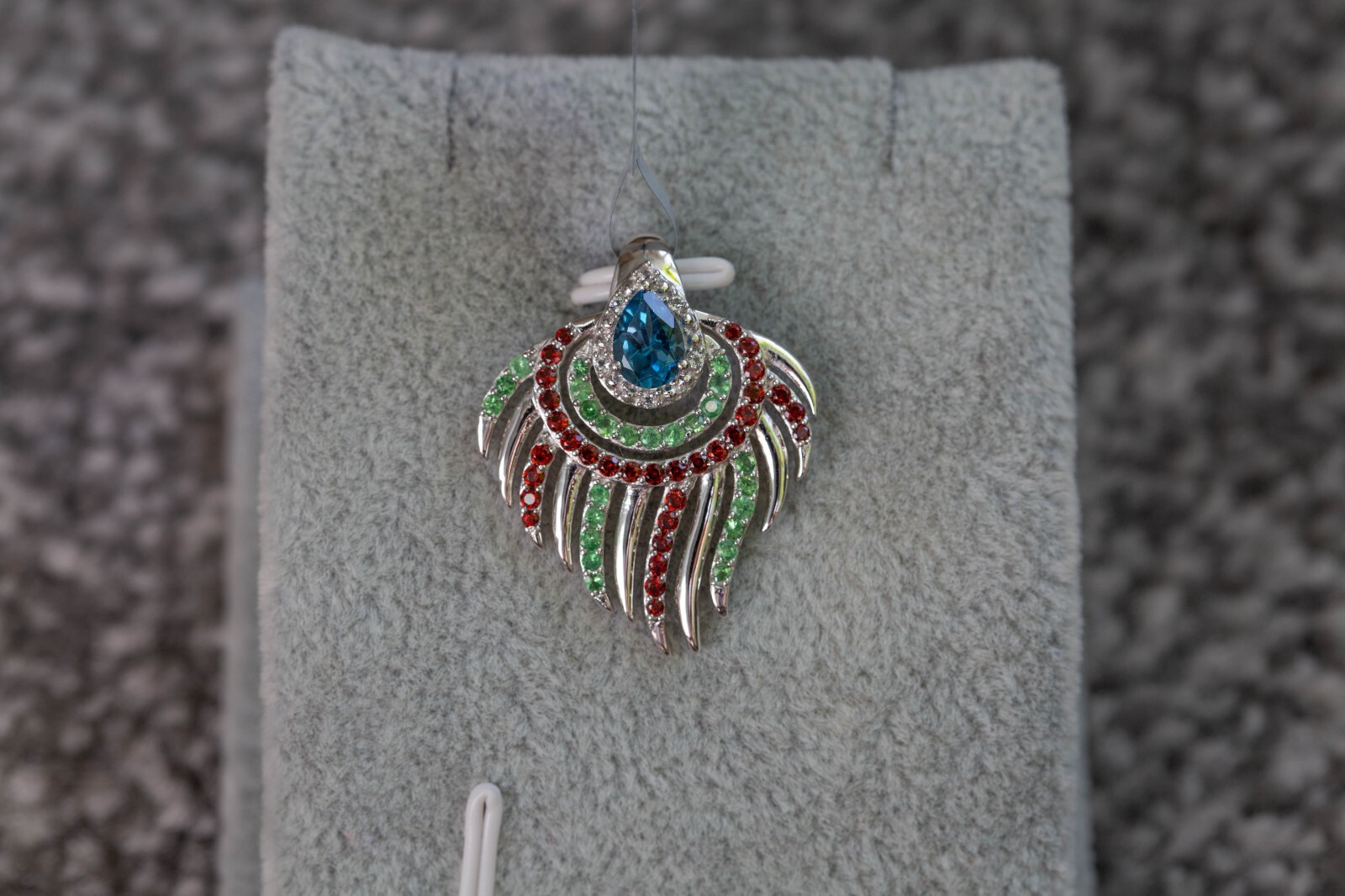 Exotic Gems Sterling Silver Pendant Only