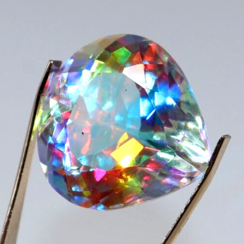 Natural Mystic 39.55 Ct Muticolor Pear Cut Certified Loose Gemstone With Gift