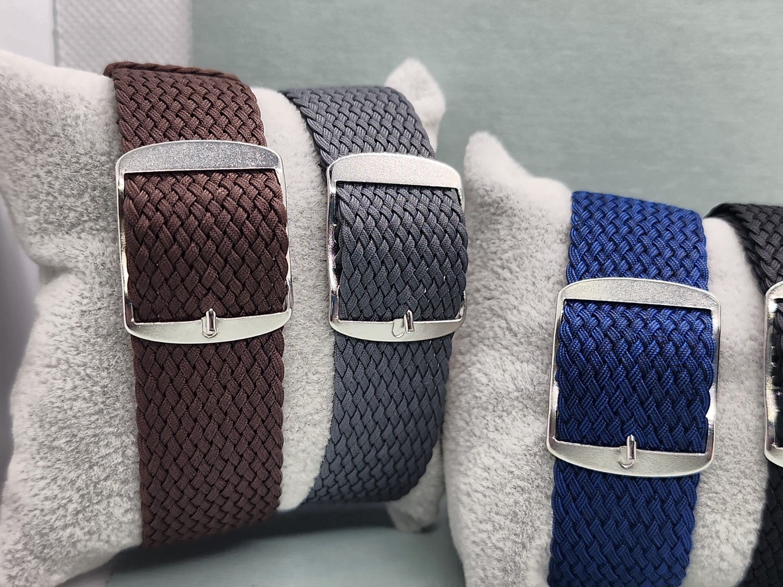 Four 1960’s-70’s NOS 20mm Perlon Woven Nylon 1 Piece Military Style Watch Bands
