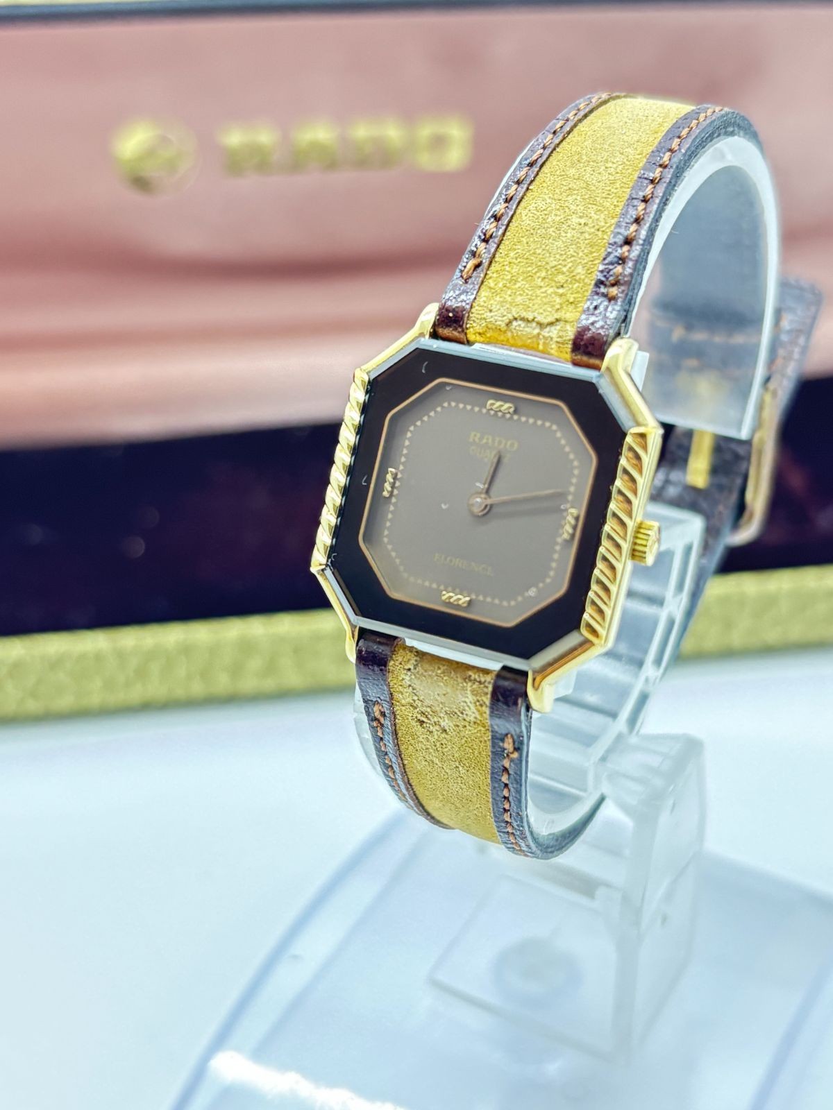 RADO Florence 133.3360.2 Gold Quartz Ladies Watch with Box Working 17cm 6.69in