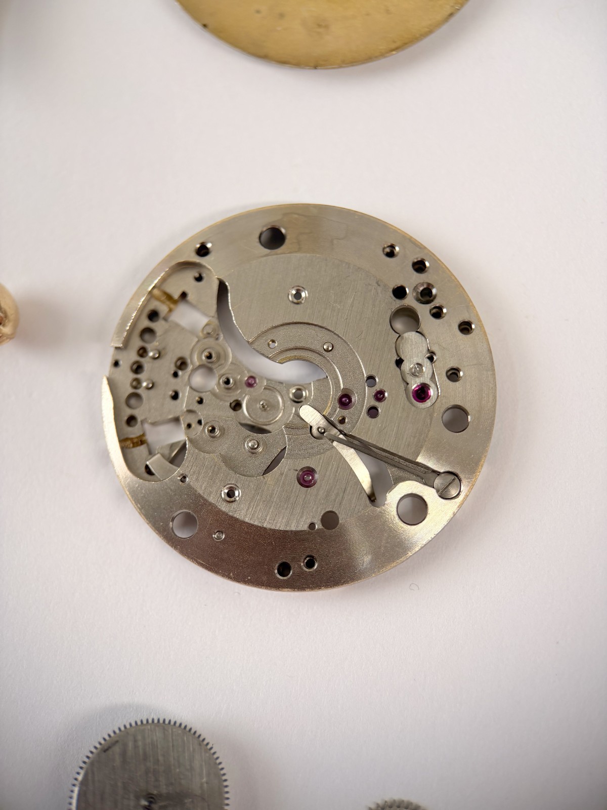 Jaeger LeCoultre Cal 814 Memovox Alarm Movement Part Balance Fork Barrel Wheel 2