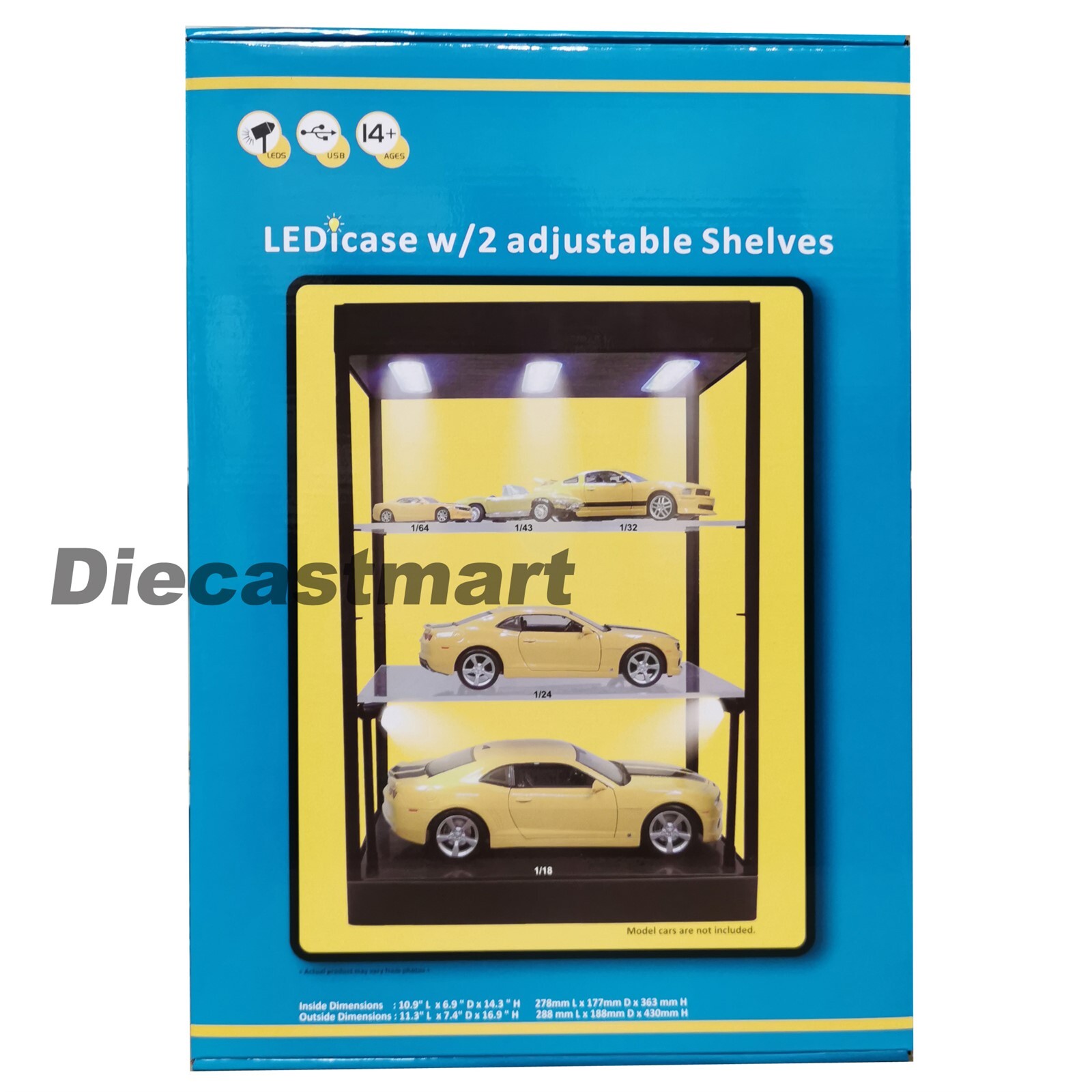 LED Desk Top Showcase for Hotwheels, Jada, Greenlights, Ironman, 1:24 1:18 1:64