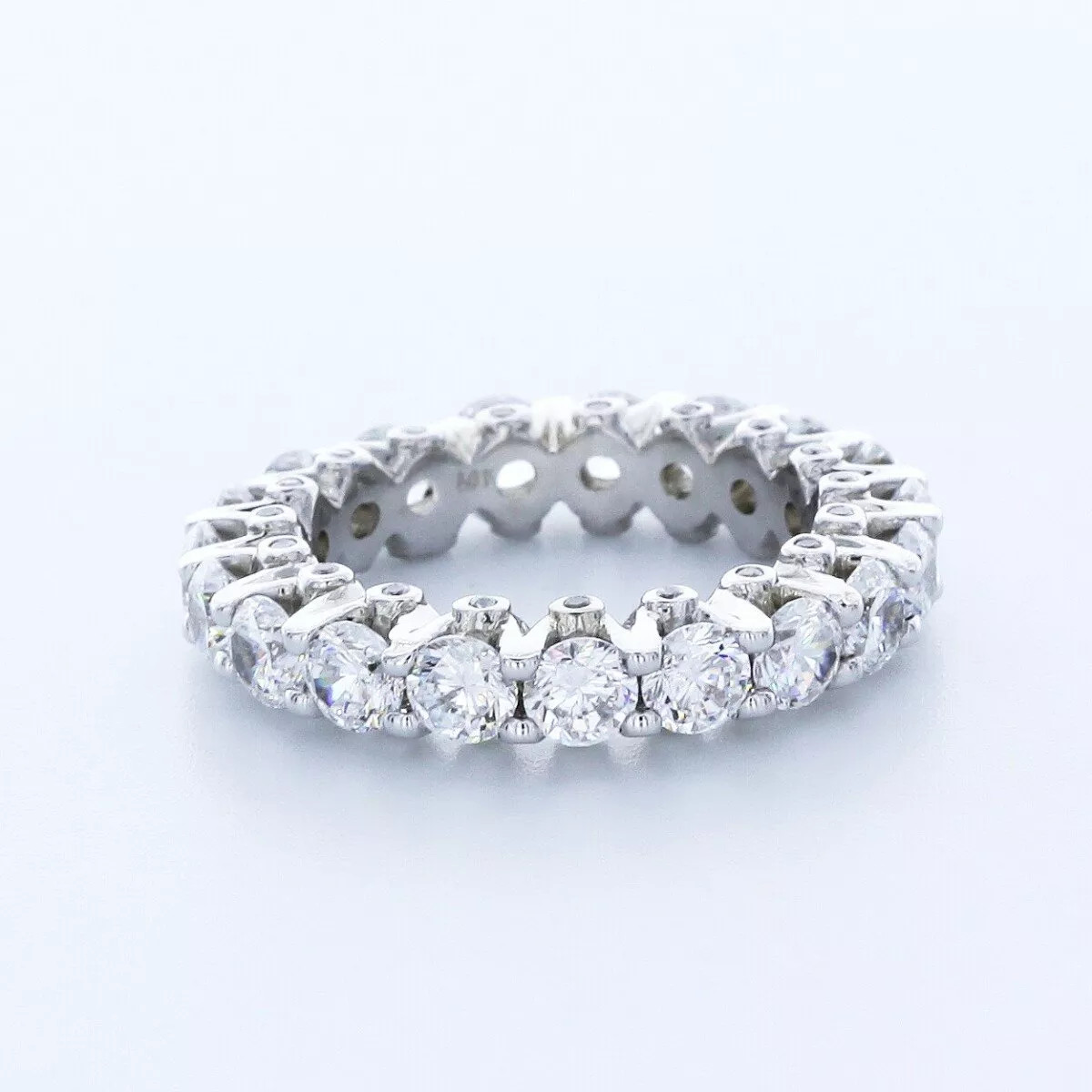 Eternity Wedding Ring 14K Gold Bezel Set 5.99 CT Round Lab-Grown Diamond D VVS1