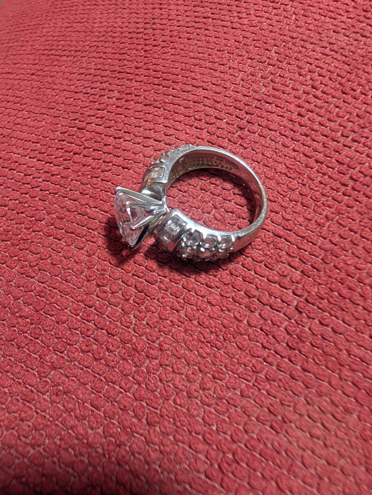 Sterling Silver Estate Ring .925 Vintage Size 5 White Colorless Stone