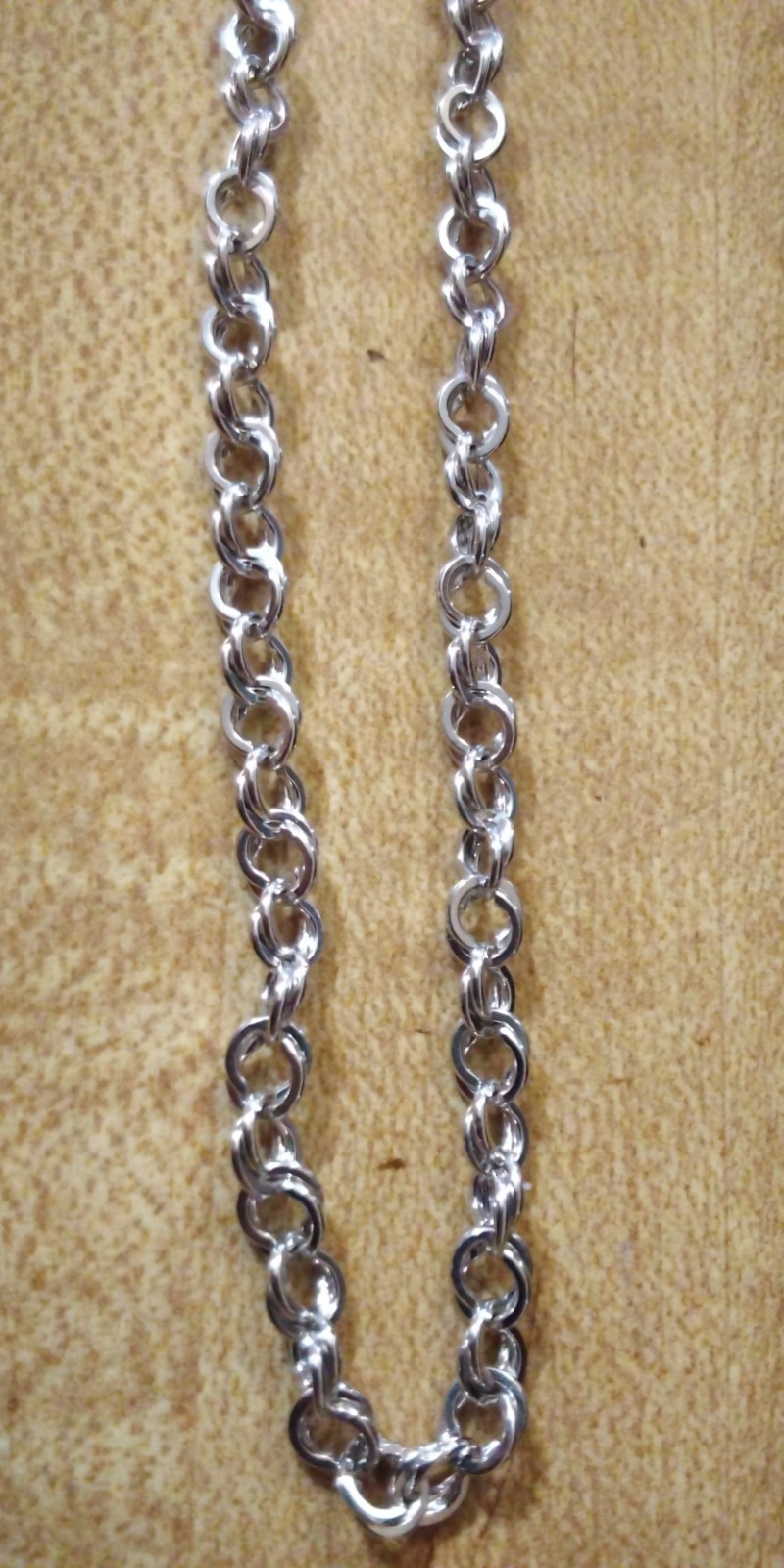3 BRONZE MILOR Chain Necklace LOT 20″ ITALY SHINY Silver Signd Diff link Jewelry