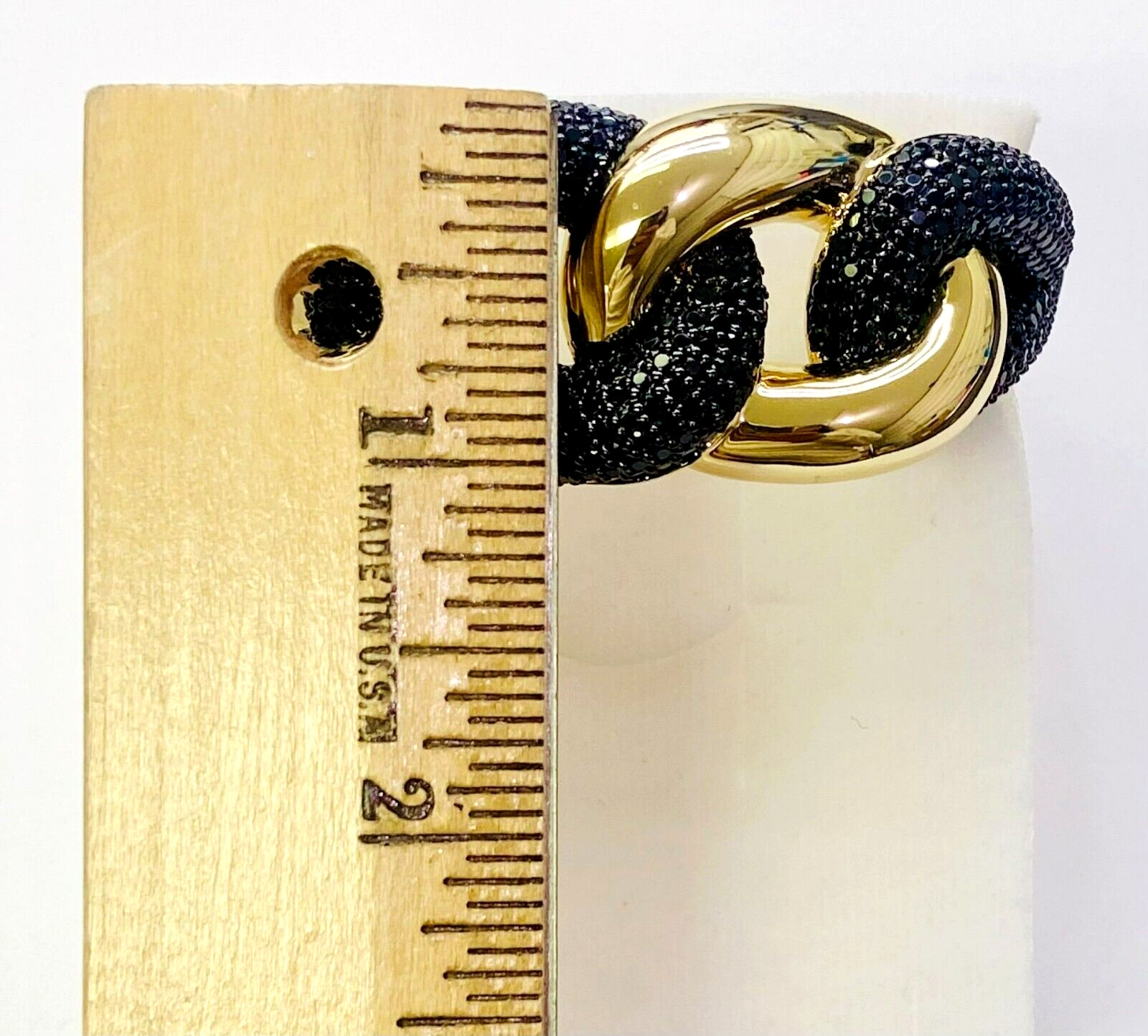 HSN Bellezza Jewelry Collection Bronze Black Spinel Interlock Bangle Bracelet