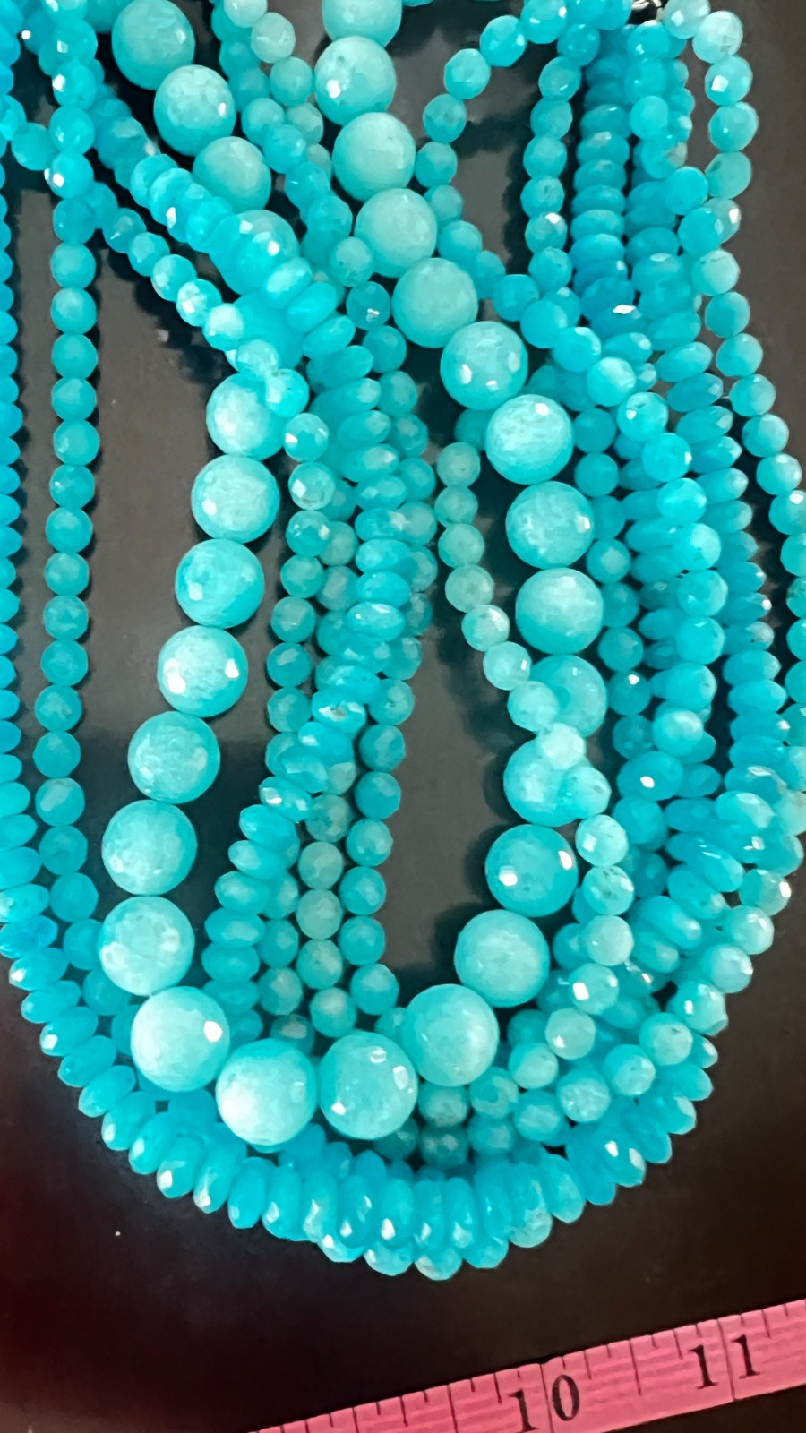 Turquois Necklace Multi-Strand Bead Necklace 18″. Vintage .Never Worn