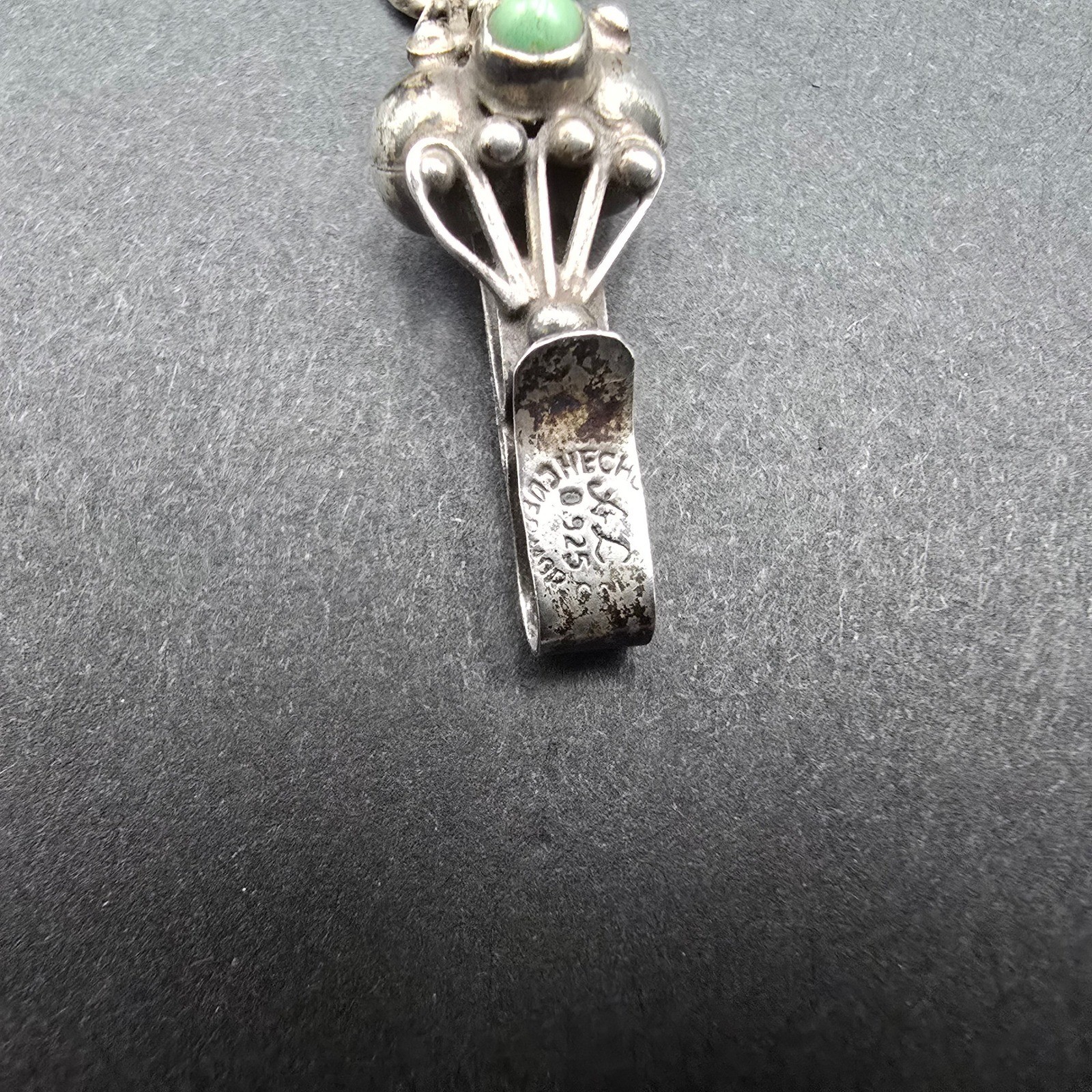 Vintage Mexican Sterling Silver 925 Turquoise Link Bracelet Mexico 7.25in