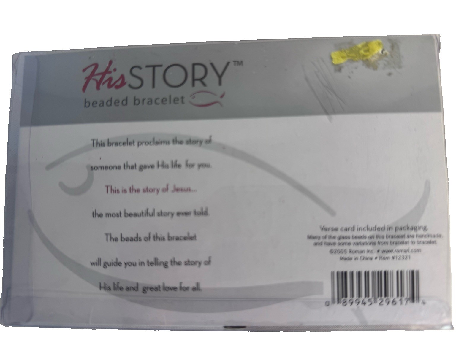 His Story Beaded Bracelet Christ Religious New In Package Roman Inc Jesus God