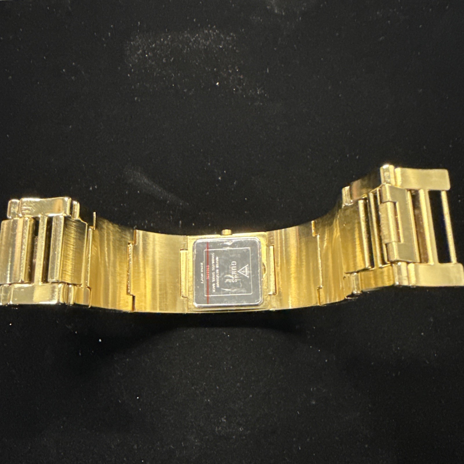 Guess Gold Tone And Rhinestone Logo Womens Watch Statement Piece 6.50 Inches 90s