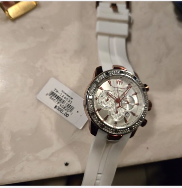 4 Technomarine Luxury Black and Gold Watch with Red Accents. New With Tags.