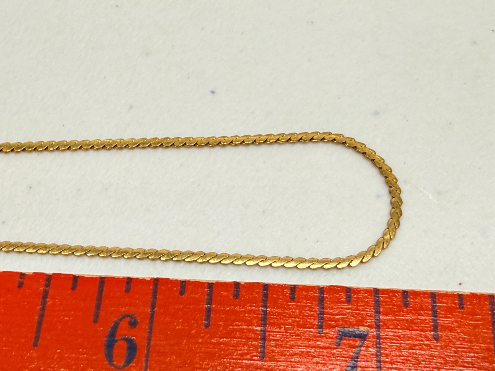 Vintage Signed Monet Necklace Dainty Herringbone Chain 15 inch Estate Jewelry