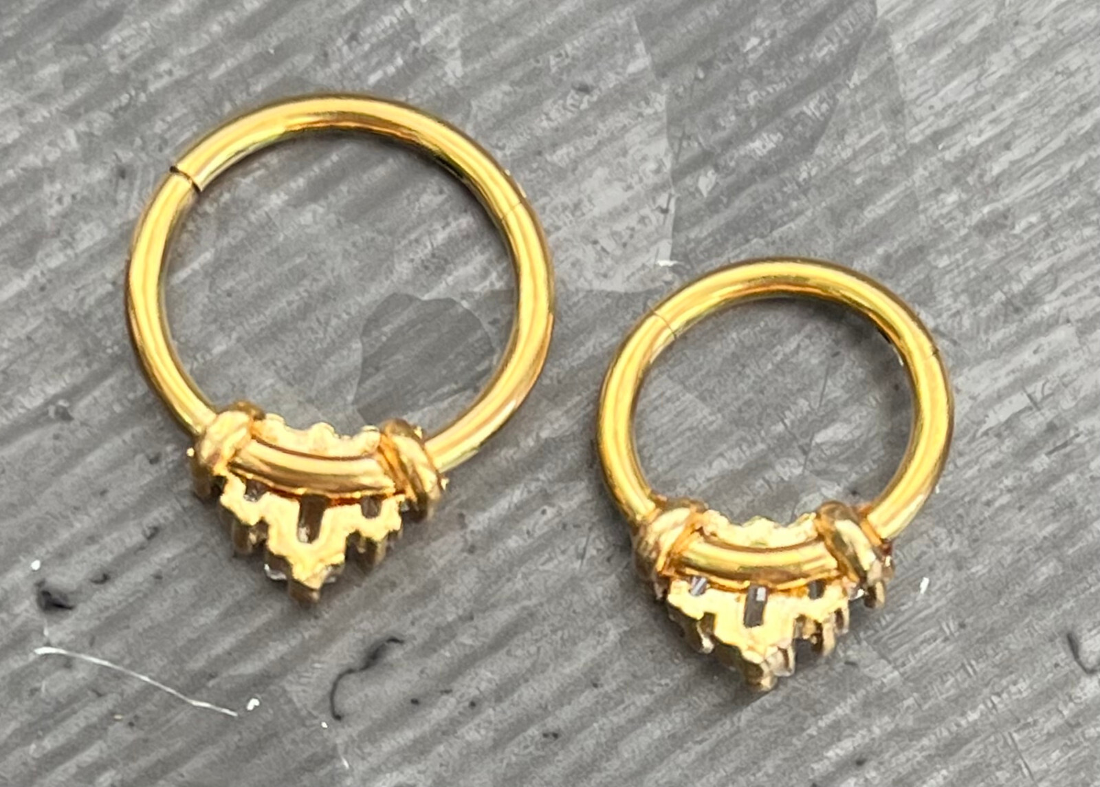 1pc Five Baguette Gems Fan Hinged Segment Ring 16g Septum Helix Ear Cartilage