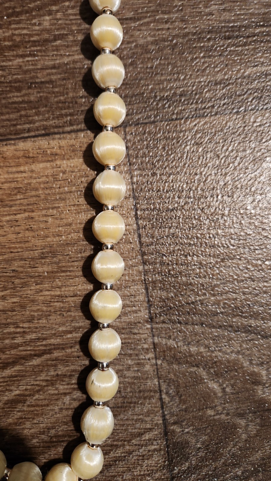 Vintage Pale Yellow and Gold Beaded Necklace