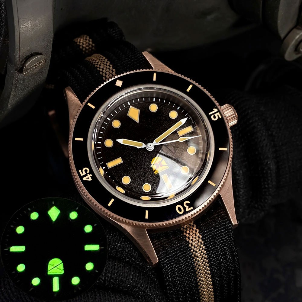 50-Fathoms 40mm Solid Bronze 20ATM Automatic Men Watch Japan NH35 PT5000 Movt