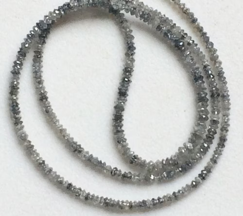 1.5-2.5mm Gray Sparkling Diamonds, Gray Faceted Diamond Saucer / Thali Beads
