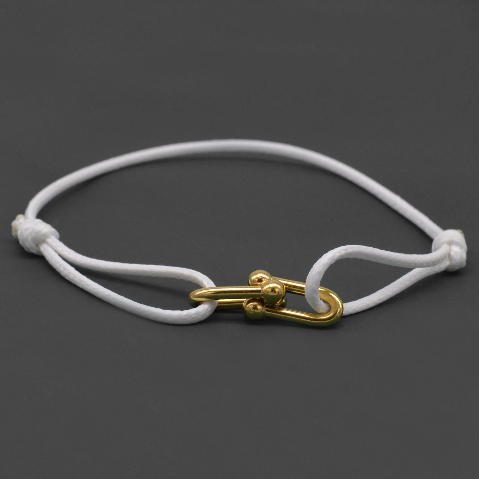 Bamboo Horseshoe Buckle Bracelet Braided Ribbon Adjustable Rope Jewelry
