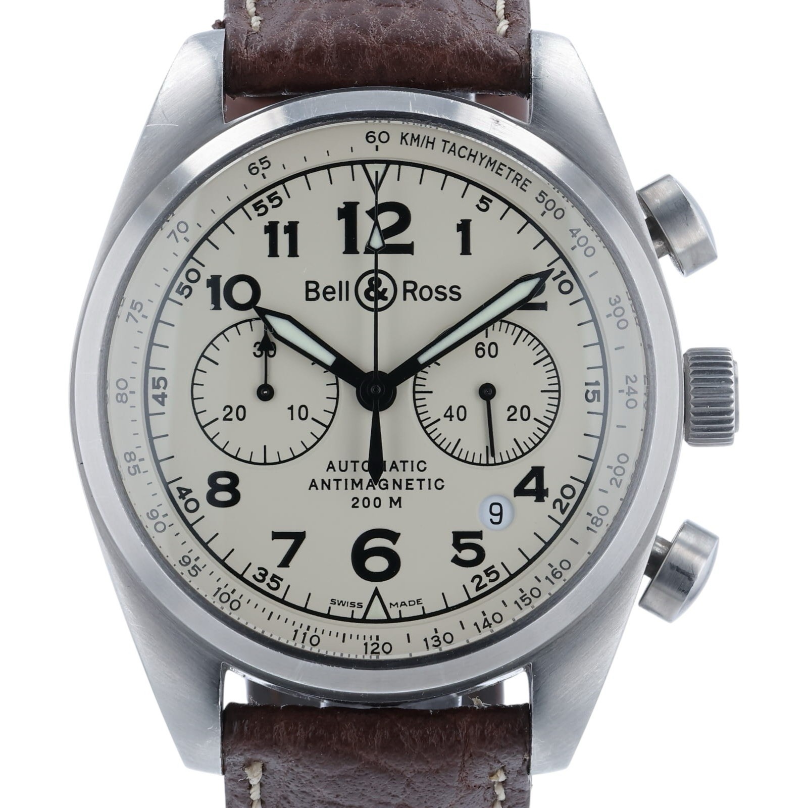 Bell & Ross Chrono Stainless Steel Beige Dial 42mm Automatic Men’s Watch 126XL