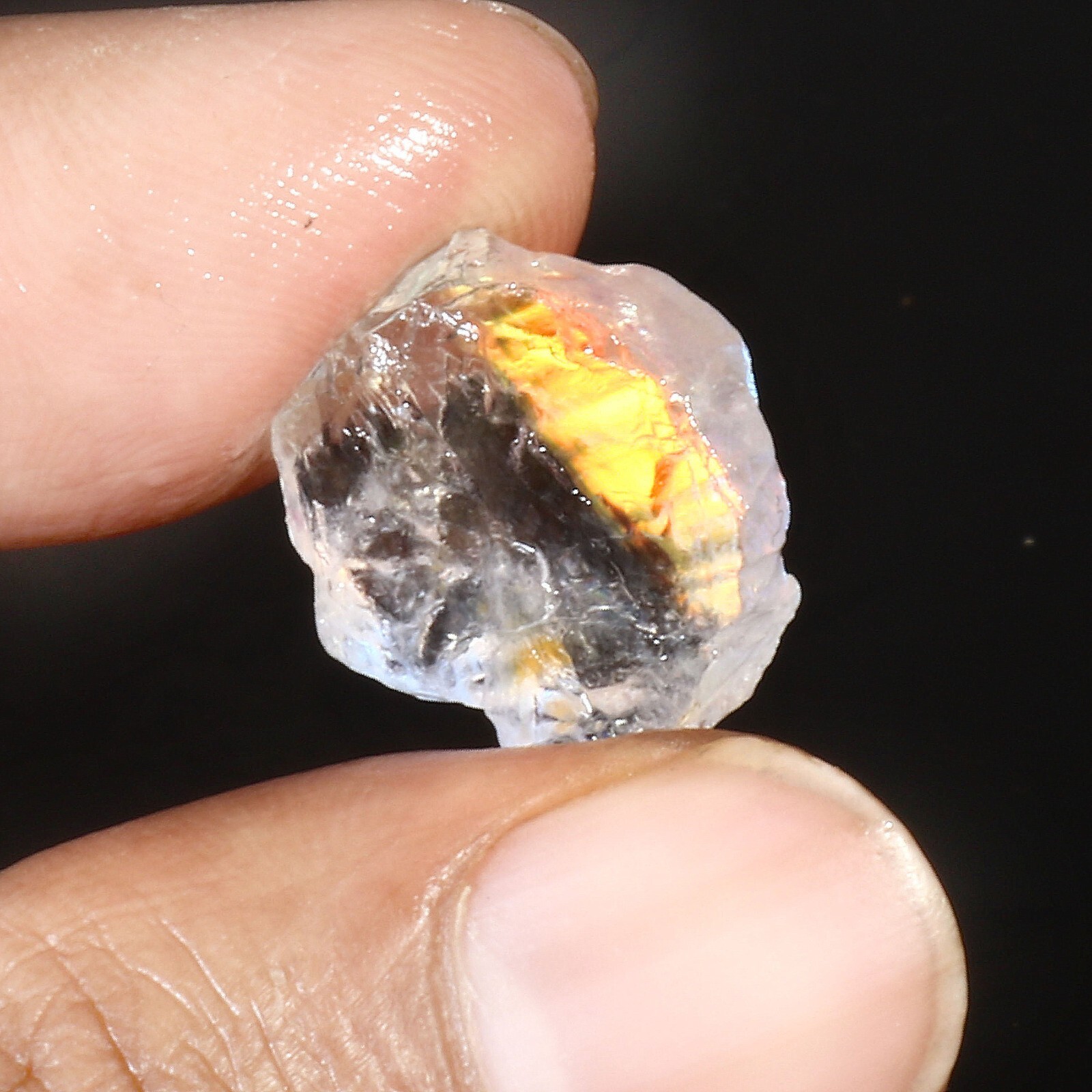 Top Grade Natural Madagascar Rainbow Moonstone Play Of Color Multi Fire M92