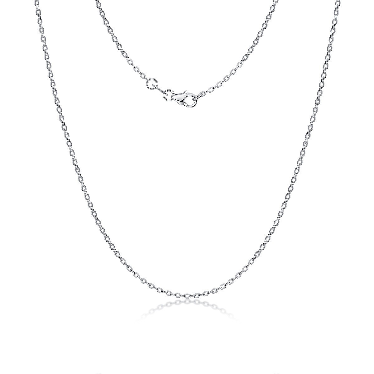 925 Sterling Silver Cable Chain 40mm Necklace 1mm 1.2mm 2mm 5mm Micro Extender