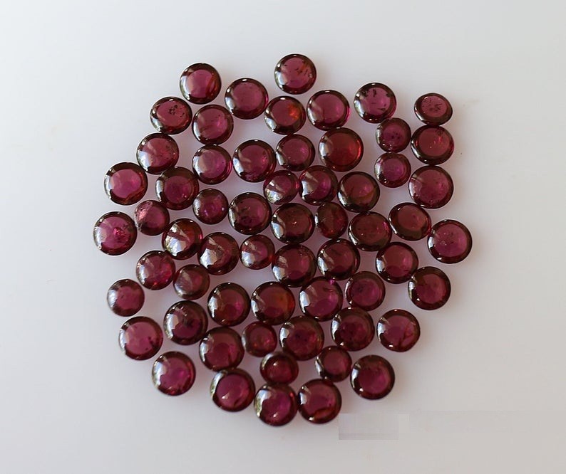 Natural Garnet Hyderabadi Round Cabochon 3mm To 15mm Loose Gemstone