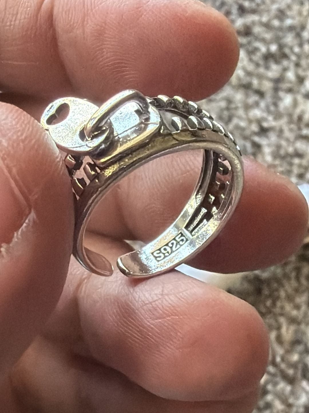 Sterling Silver 925 Adjustable Scorpion and Zipper Ring Set w/ 925 bracelet