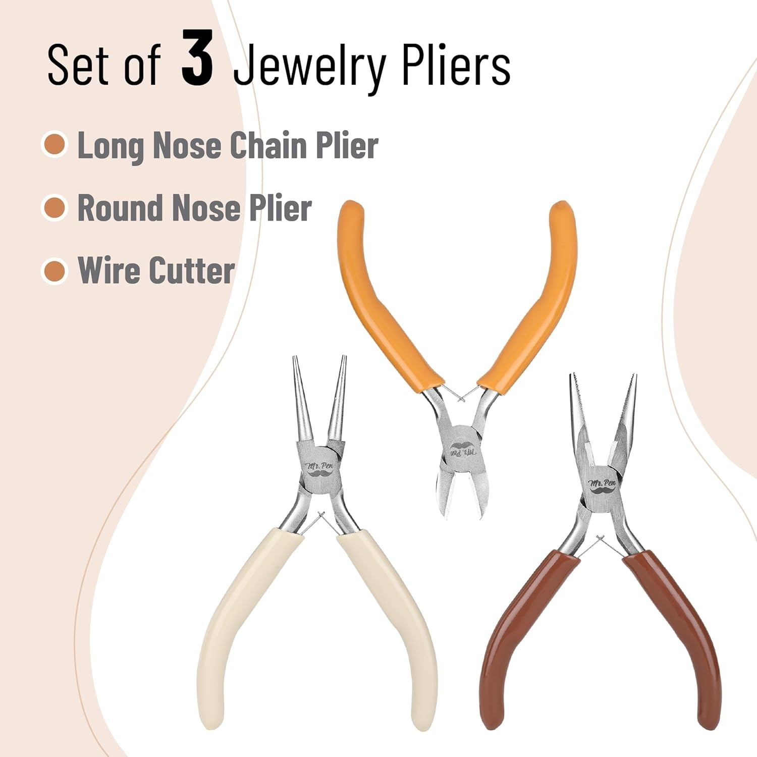 Mini Jewelry Making Pliers Set – Ergonomic, 3-Piece Autumn Essential Tools
