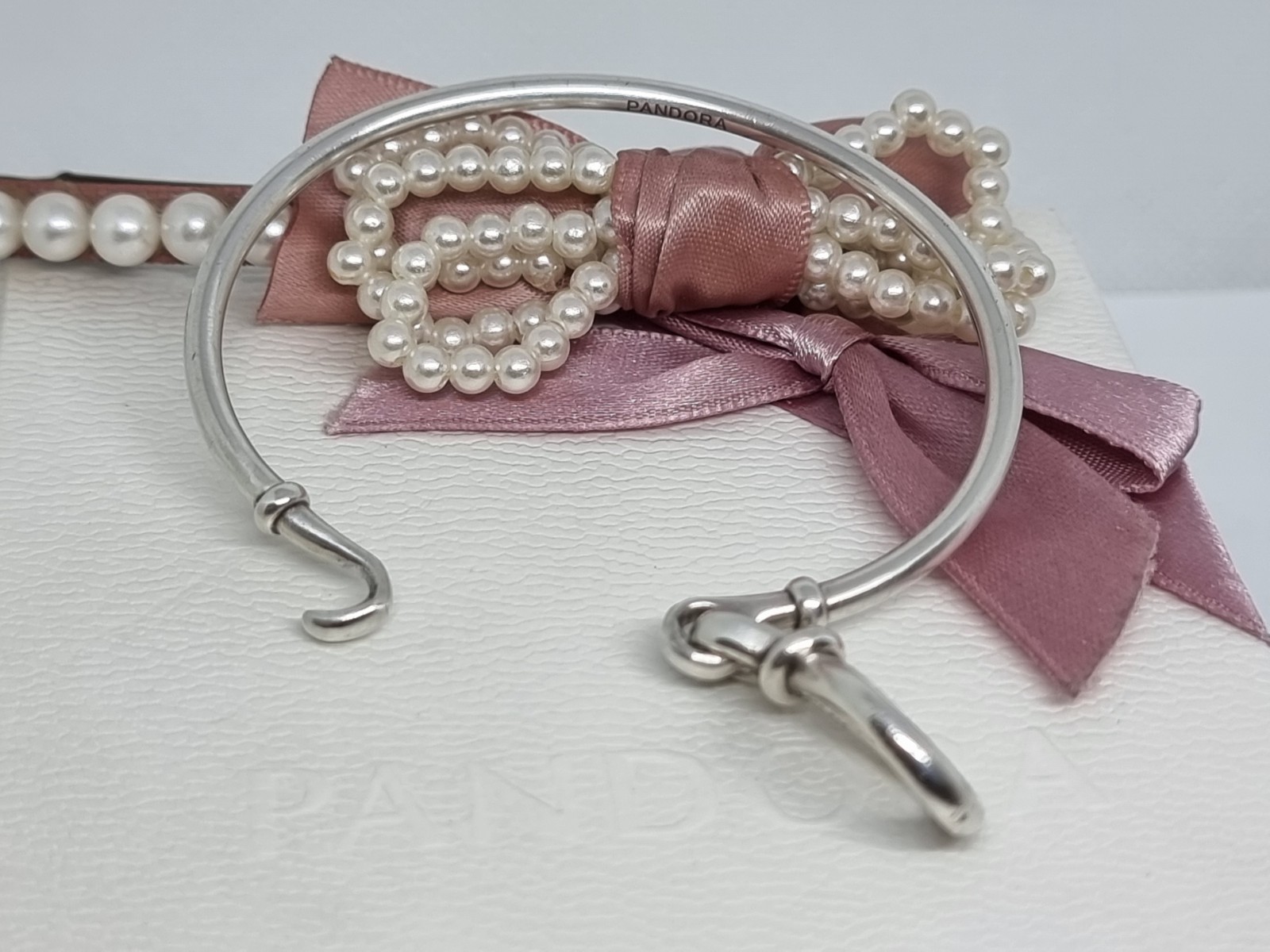 Genuine Pandora Silver Infinity Knot Bangle Size 2 💕 17.5cm