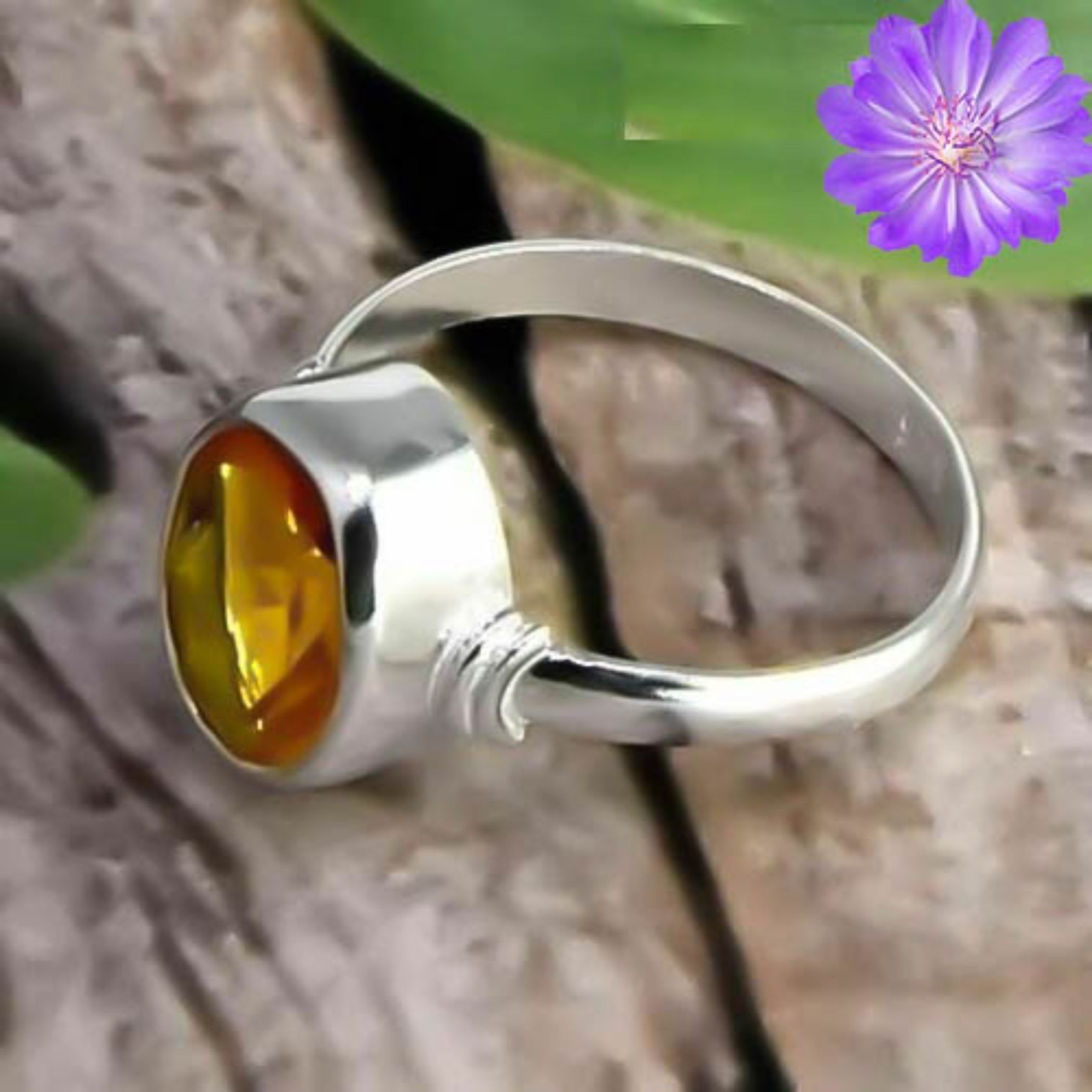 Yellow Citrine Gemstone 925 Sterling Silver Ring Handmade Jewelry Ring For Gift