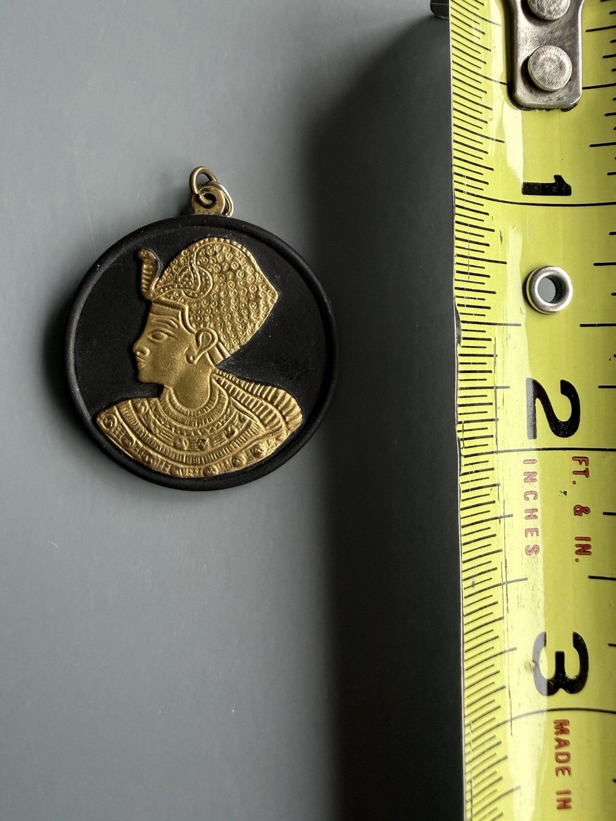 Wedgwood Made in England Signed 925 Yellow Gold Plated Egyptian Round Charm