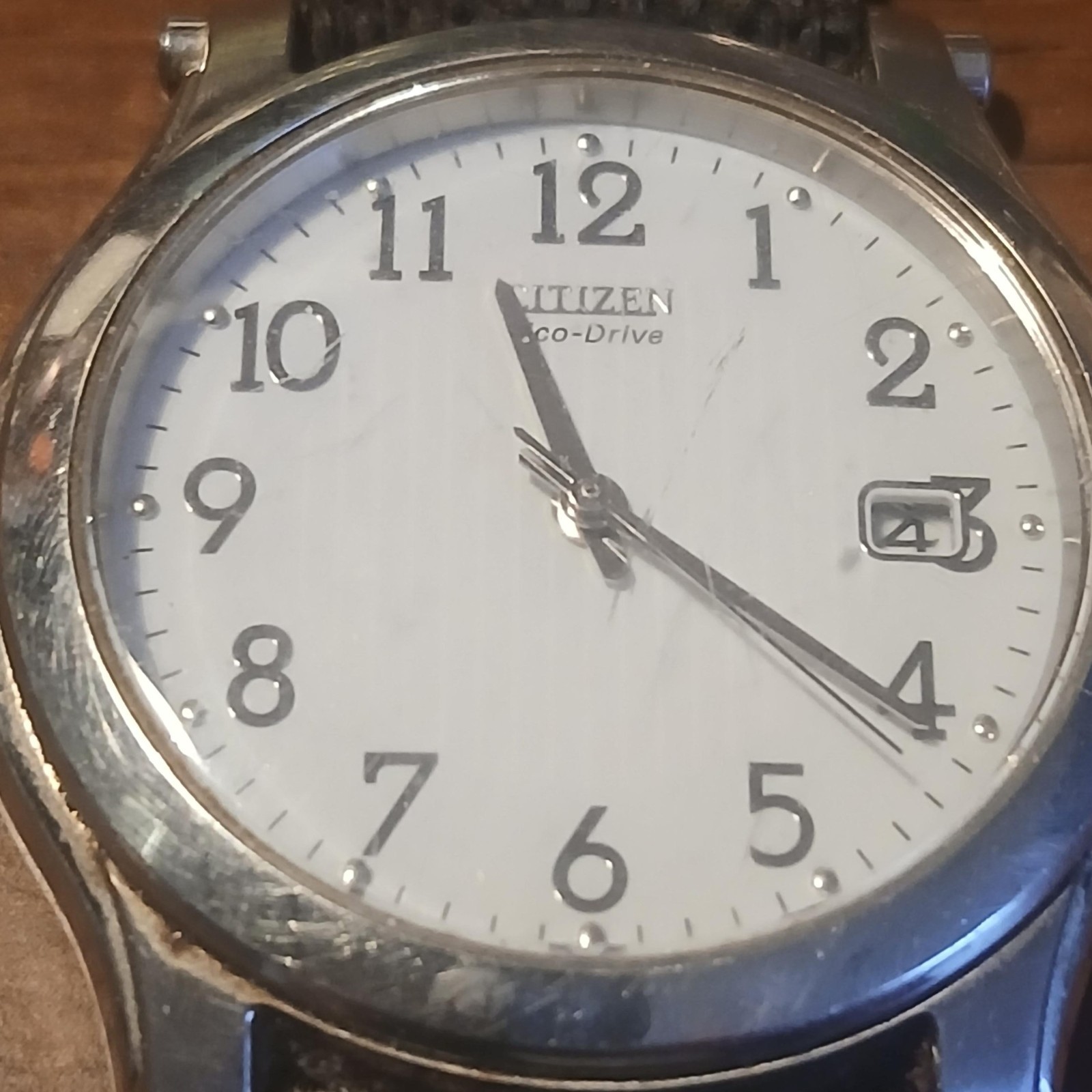 CITIZEN ECO DRIVE E111-S030765 HST Stainless Steel Water Resistant, White Face