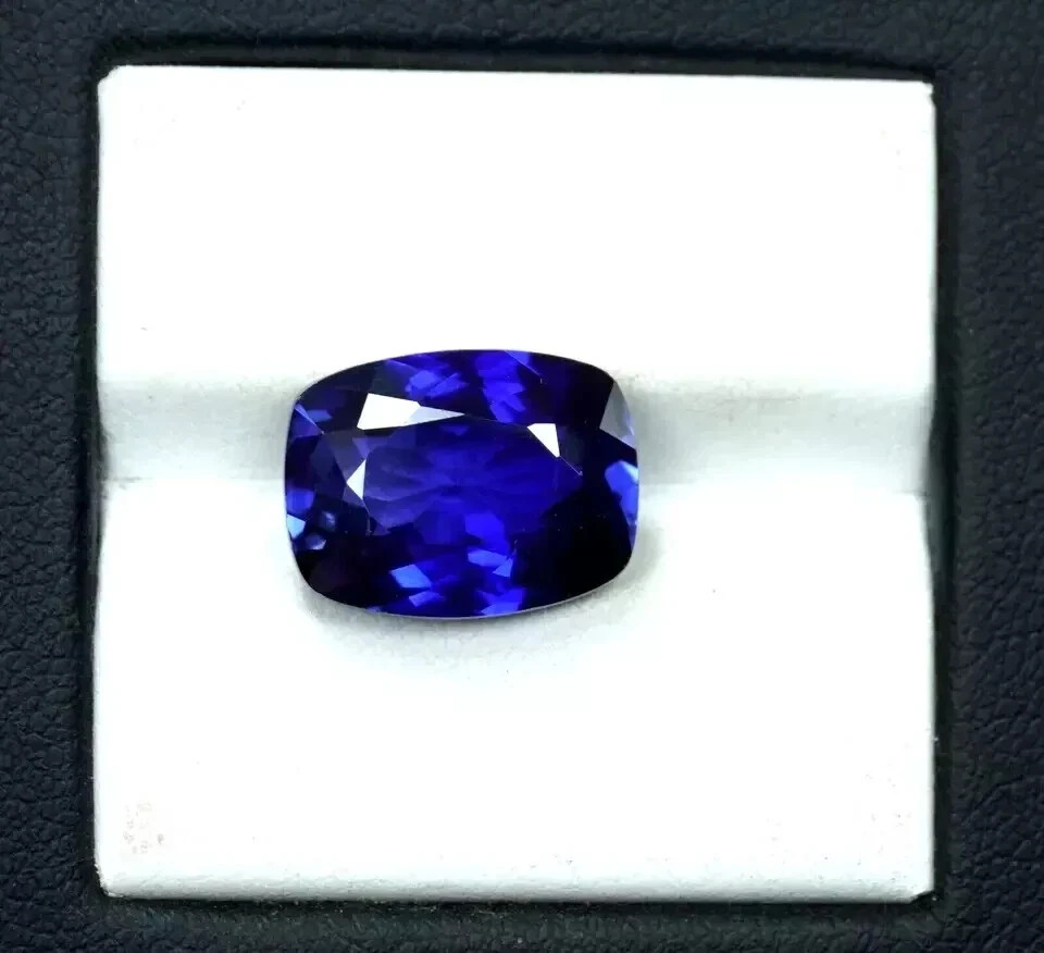 8-10 Ct Natural Ceylon Royal Blue Sapphire Cushion Cut Certified Loose Gemstone
