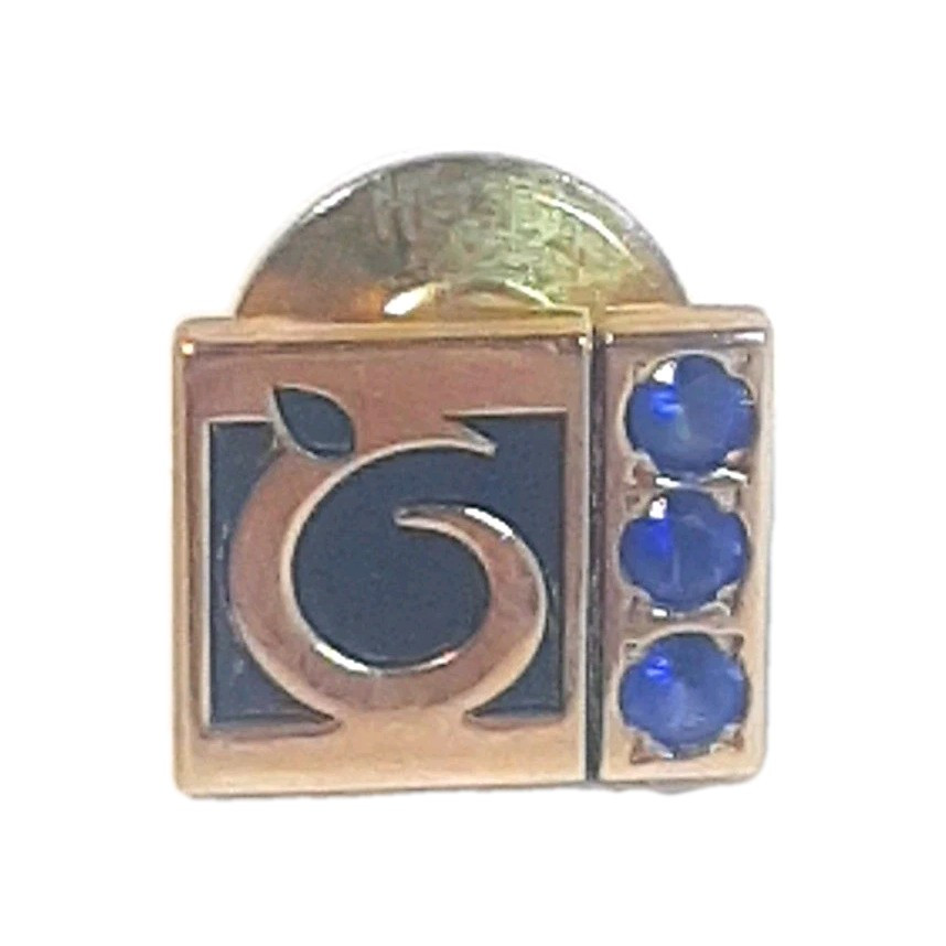 10K Gold Tie tac Pin w 3 Sapphires lapel pin 1/5 10K Vintage