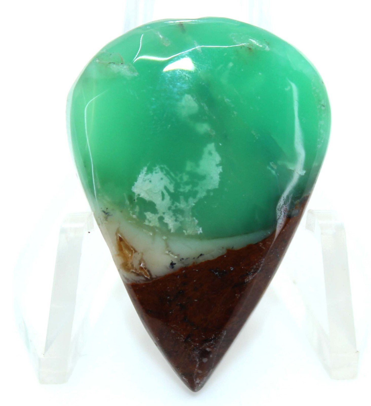 AAA 27.60 Cts Bio Chrysoprase Gemstone Pear Cabochon Loose Gemstone 31x22x6 mm