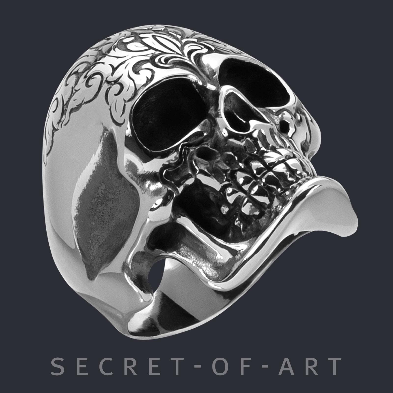 Skull Ring Day of the Dead Biker Gothic Men Punk US-Size 8-13 Dia de los Muertos