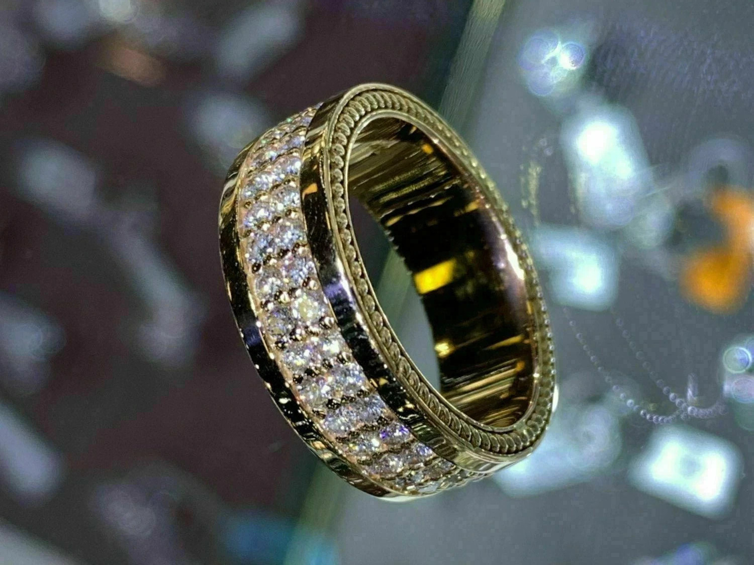 2.5Ct VVS1 Round Cut Lab Created Diamond Men’s Wedding Gift 14K Gold Finish Ring