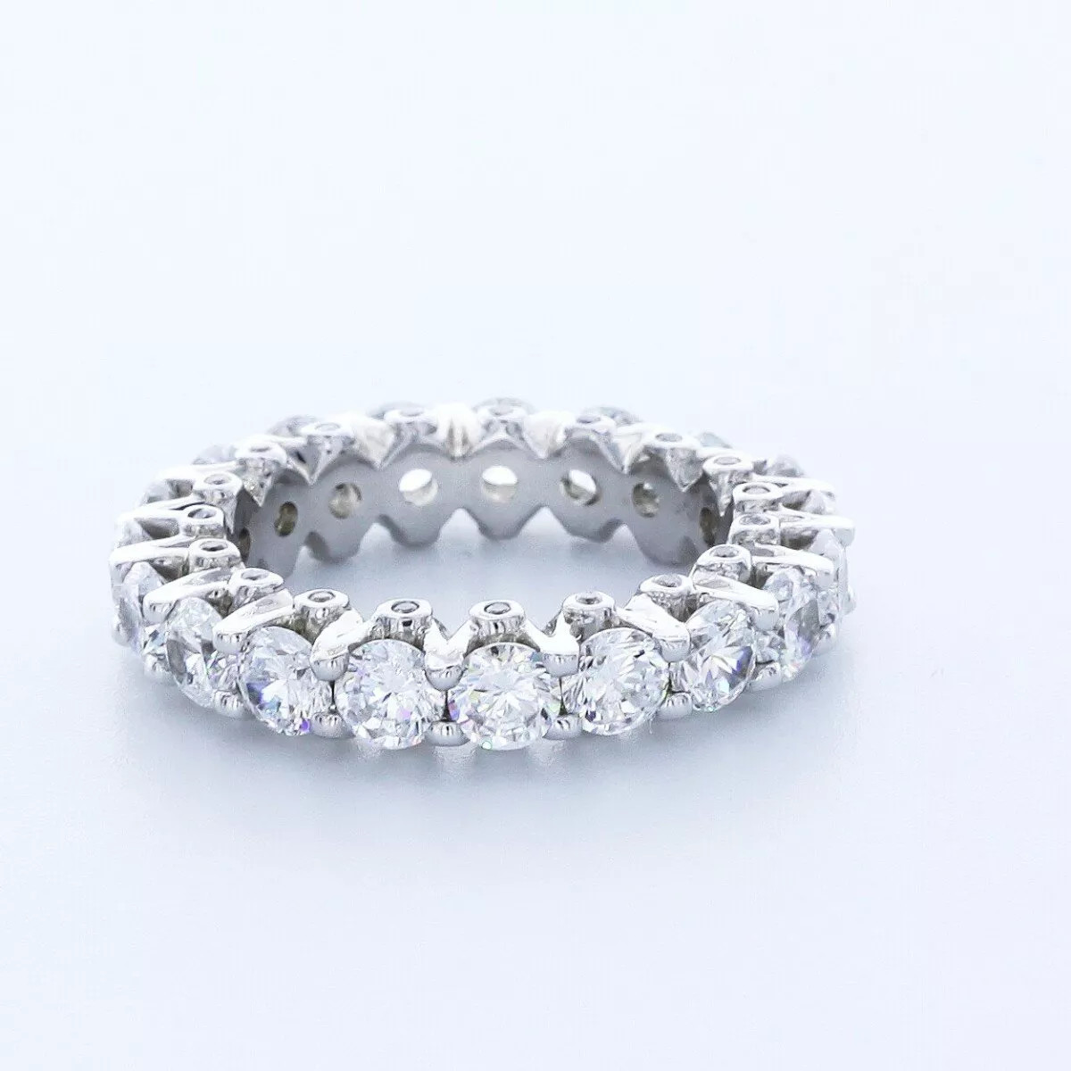 Eternity Wedding Ring 14K Gold Bezel Set 5.99 CT Round Lab-Grown Diamond D VVS1