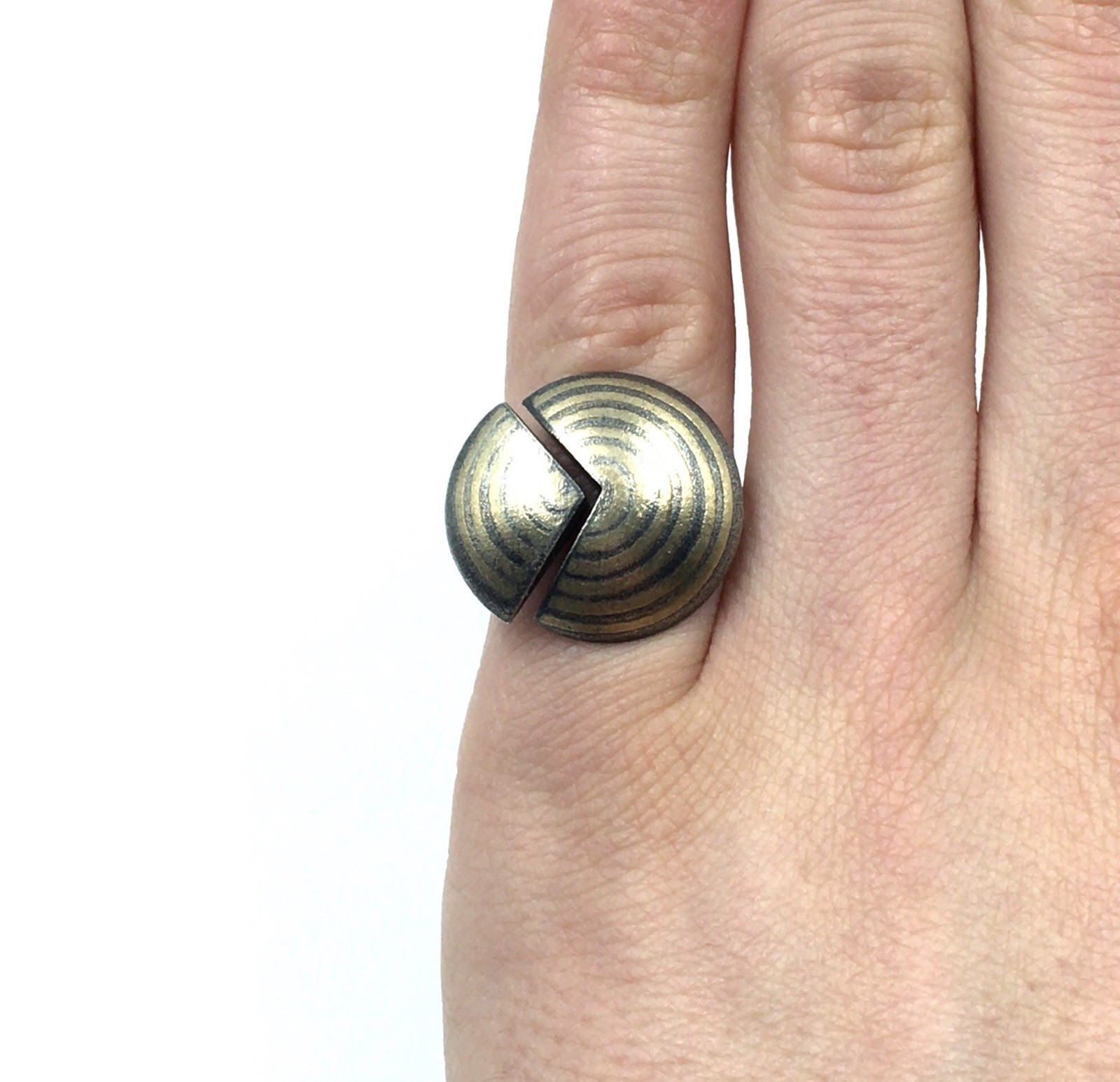 925 Silver Ring Scandinavian Designer Jewellery Round Spiral 17.2mm / 54