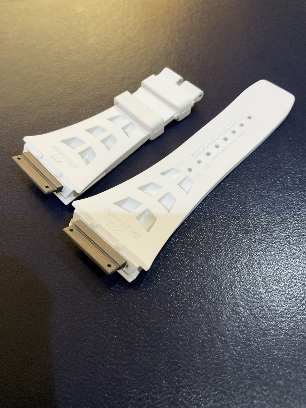Original Richard Mille Rubber Strap White 30x18mm