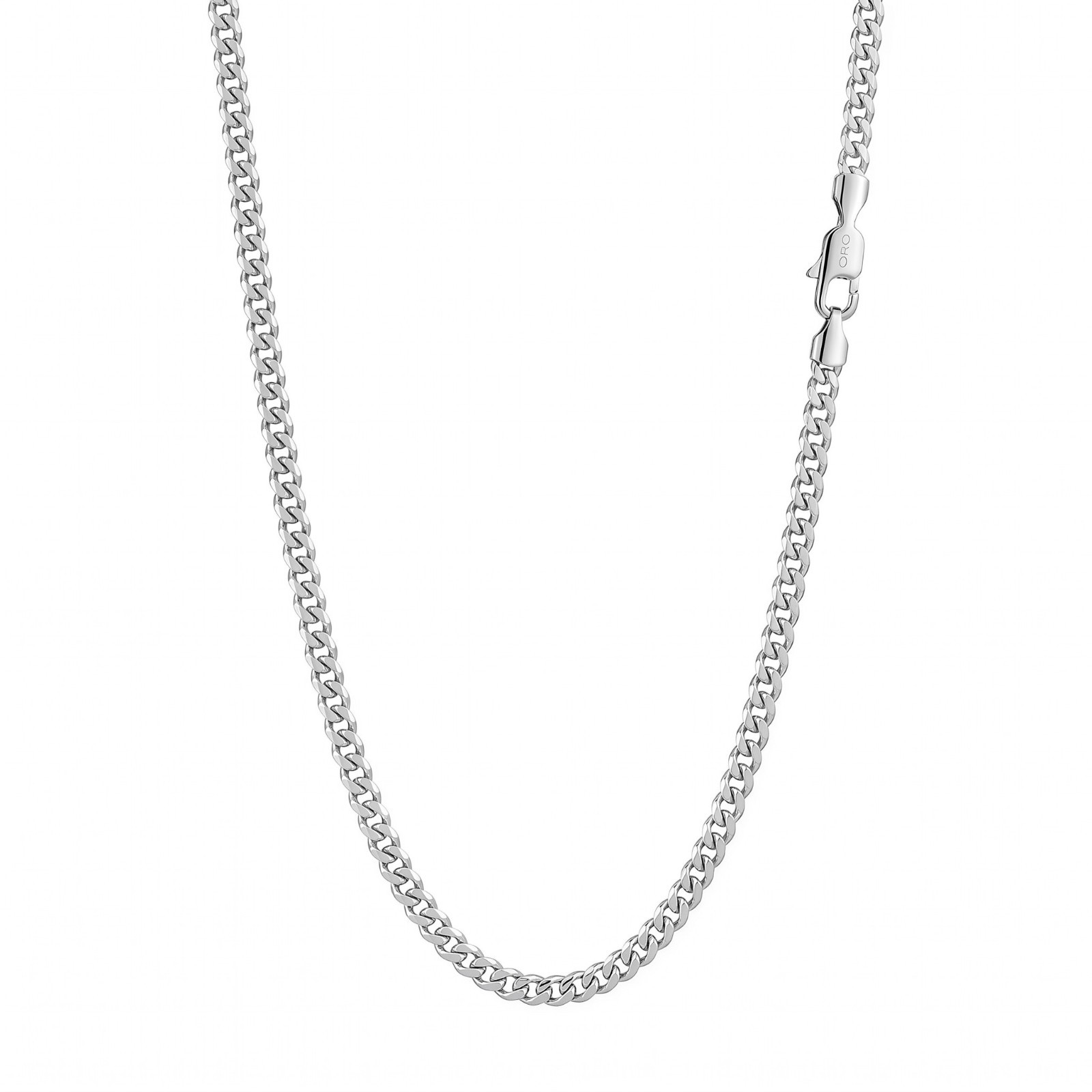 4mm Stainless Steel Silver Curb Miami Cuban Chain Necklace Men Women 18″-28″