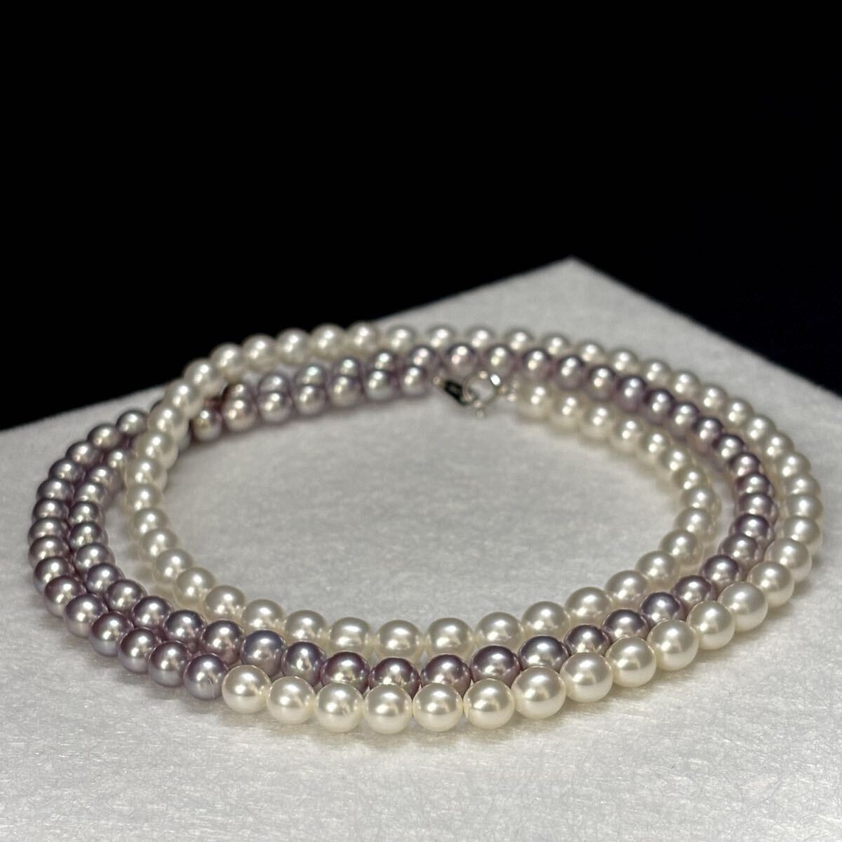 Platinum Genuine Pearl Necklace 5.5-6.0mm 82cm Pt850 From Japan