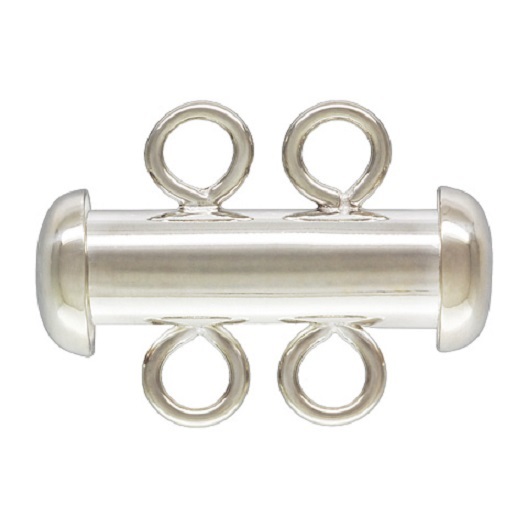 Sterling Silver .925 2 or 3 or 4 or 5 or 6 Strand Sliding Tube Clasp 1Pc or 5Pc