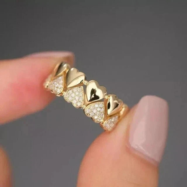 2CT Heart Cut Lab Created Diamond Women’s Engagement Ring 14k Yellow Gold Plated
