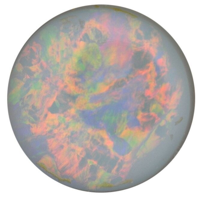 Natural Extra Fine White Opal – Round Cabochon – Australia – AAA+ Grade