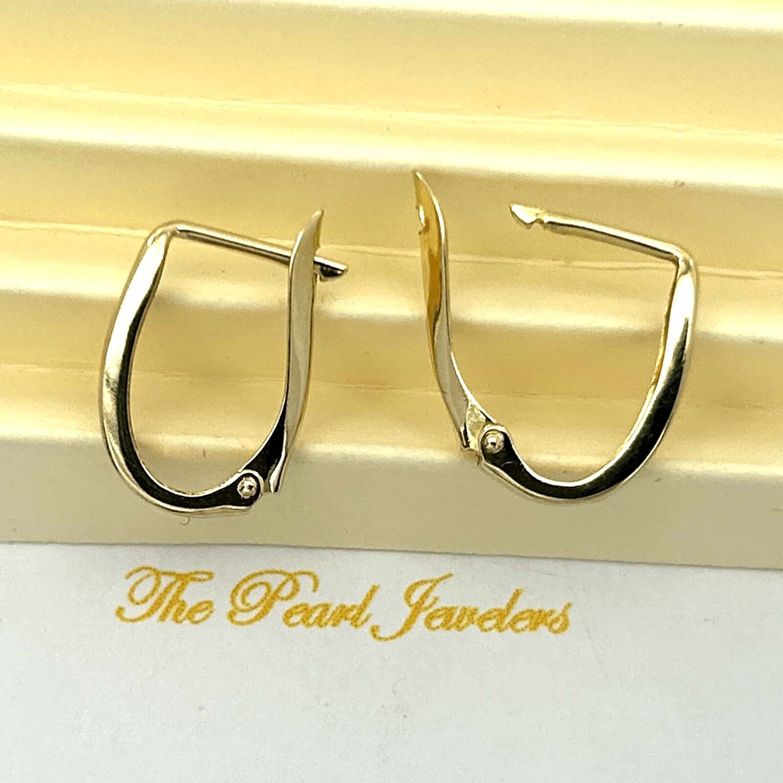 Pair of 14k Solid Yellow Gold Euro Back Finding for Earrings Good for Dangle DIY