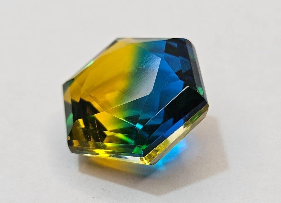 Bi-Colour Ametrine 21-23 Ct Hexagon Natural Loose Gemstone For Making Pendant
