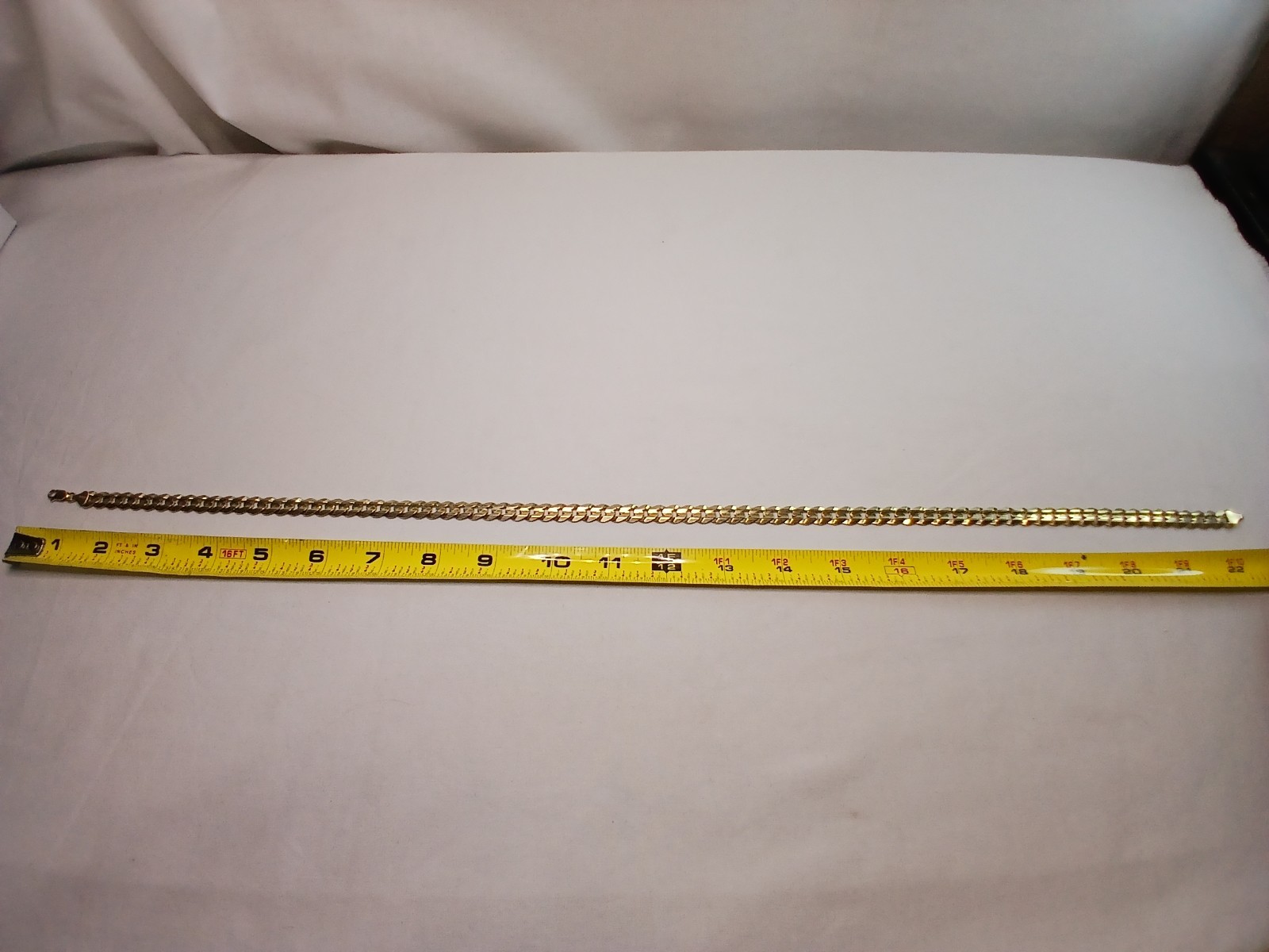 10k Solid Gold Curb Link Necklace 22″ 50.5 Grams 9mm Midas 10k
