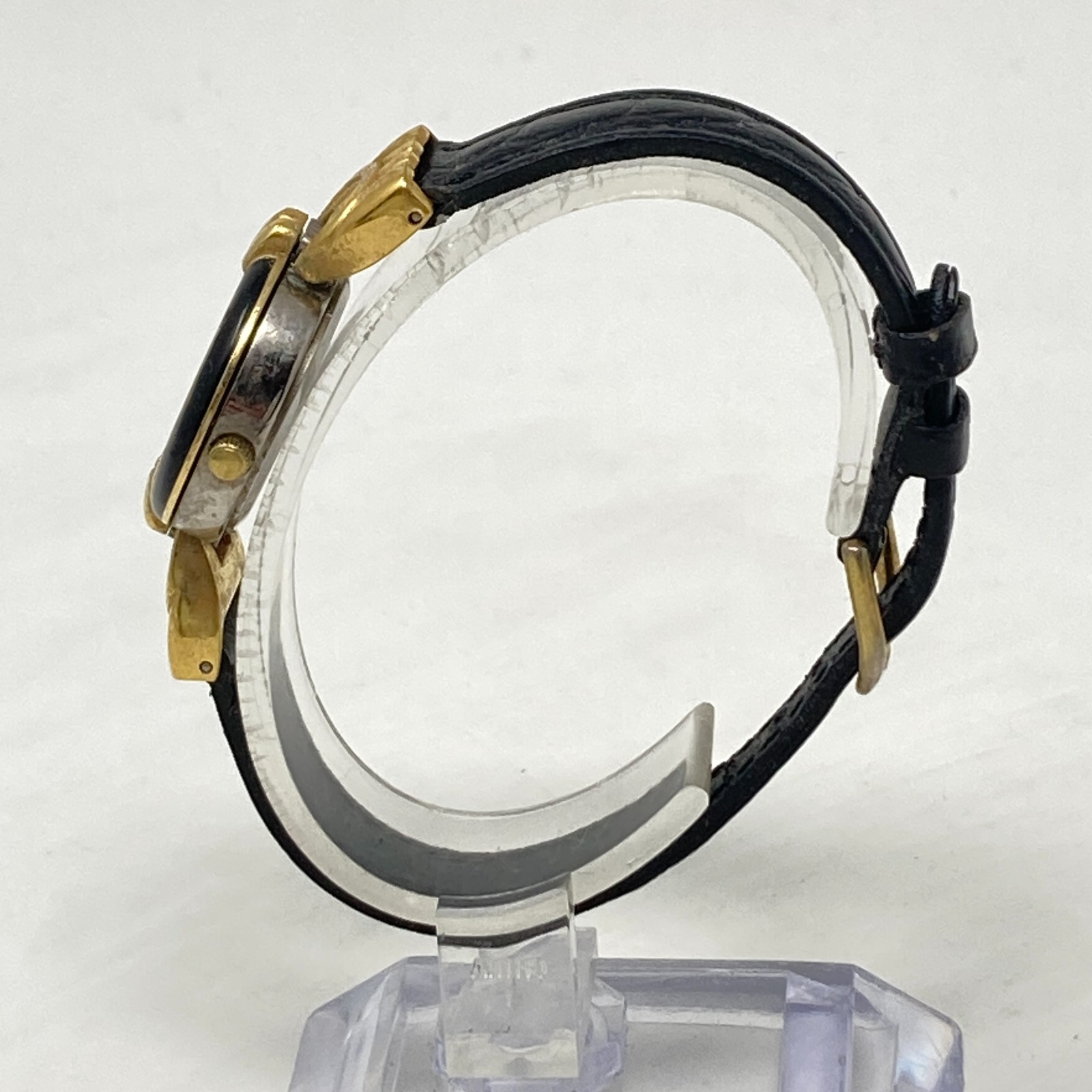 Vtg Anne Klein II Watch Women 24mm Gold Tone MOP Black Classic New Battery 8″